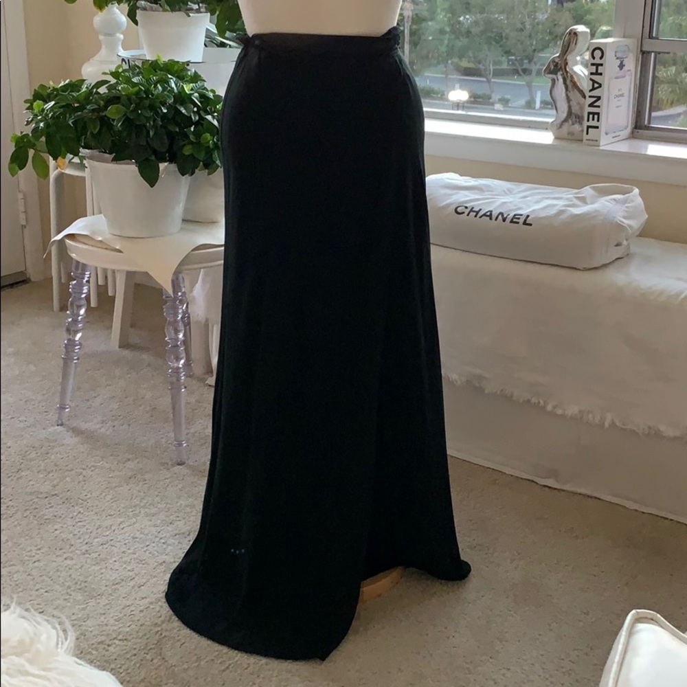 Black warped long skirts